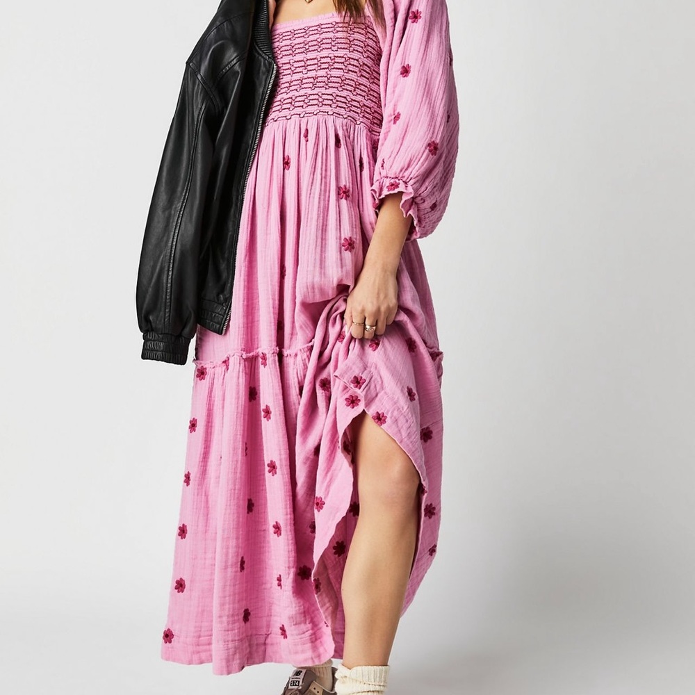 Free People Dahlia Embroidered Maxi Dress